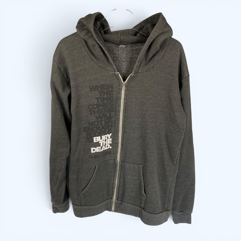 Flag Nor Fail Bury The Dead Hoodie Men's Large Gray